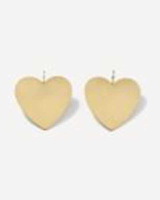 18k Yellow Gold Large Heart Earrings